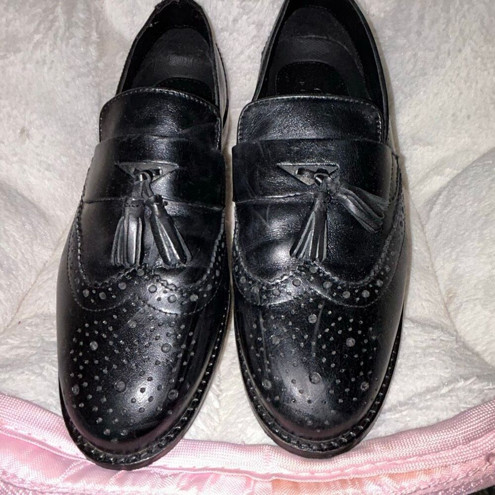 ASOS men’s black tassel dress loafers sz 7 - Picture 2 of 5